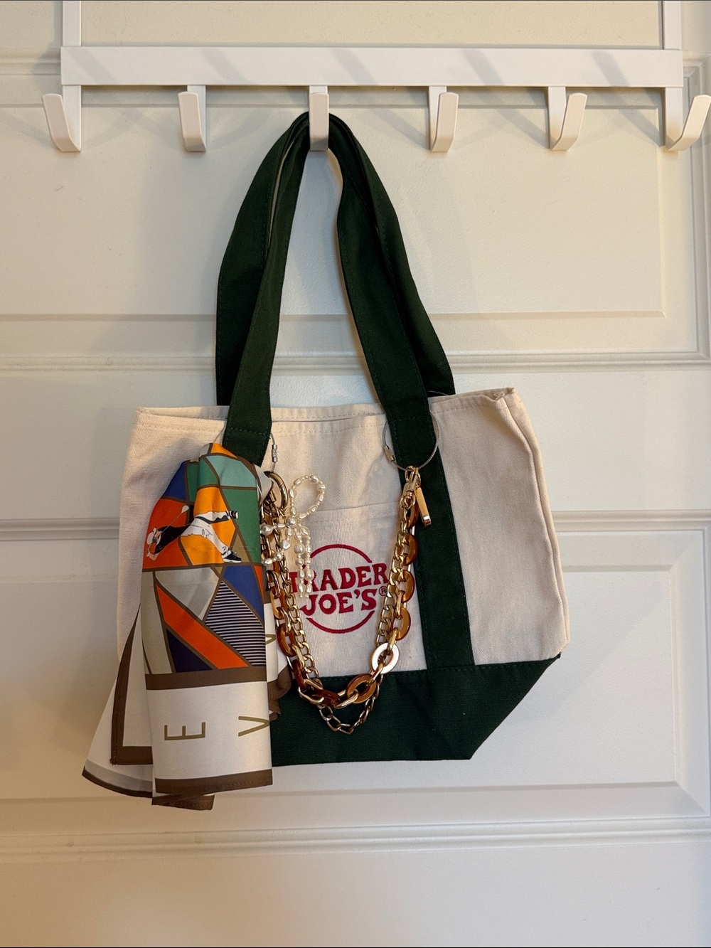 NWT Trader Joe’s Mini Tote Bag with Bag Charms